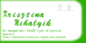 krisztina mihalyik business card